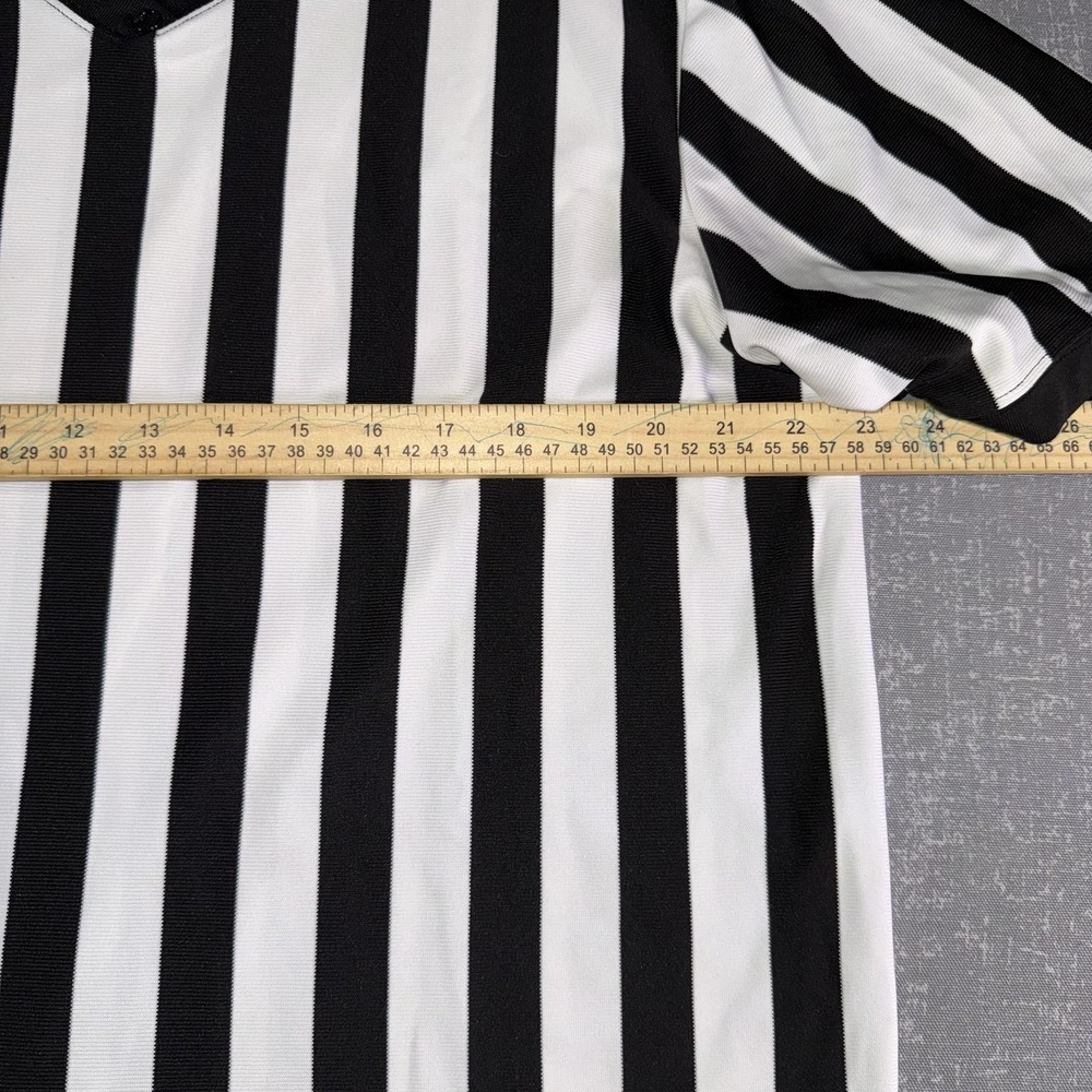 Dick's Sporting Goods Shirt Mens XL Black White Stripe Referee V Neck Jersey - Picture 5 of 8